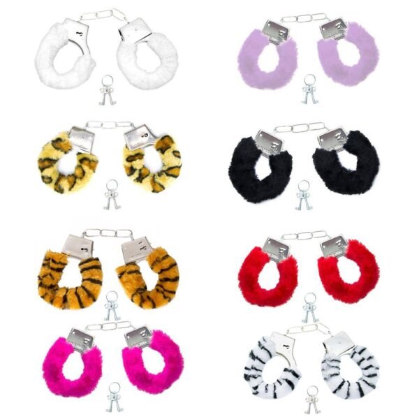Algemas de Metal com Pelúcia Cuffs - Preta - Imagem 4