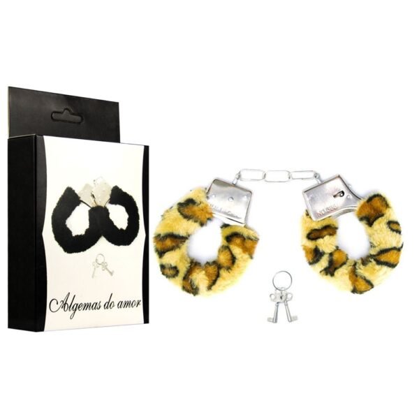 Algemas de Metal com Pelúcia Cuffs - Onça - Imagem 2