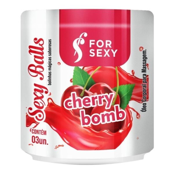 Sexy Balls Beijável - Óleo corporal em bolinha 3unid - Cereja